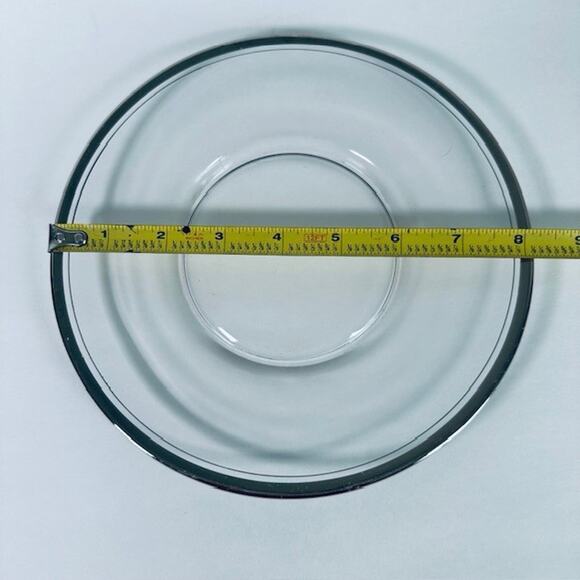 Tiffin-Franciscan Jewel Luncheon Plate Blown Glass Platinum Trim & Verge VTG - Picture 6 of 9